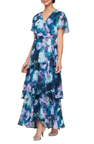 SL FASHIONS SL FASHIONS Floral Tiered Gown