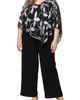 SL FASHIONS SL FASHIONS Foil Asymmetric Capelet Wide Leg Jumpsuit - 1