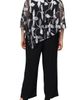 SL FASHIONS SL FASHIONS Foil Asymmetric Capelet Wide Leg Jumpsuit - 2