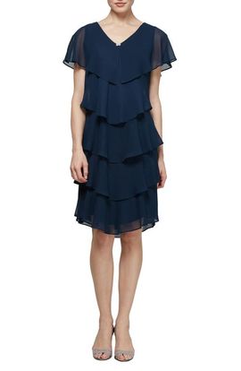 SL FASHIONS SL FASHIONS Georgette Tiered Chiffon Dress