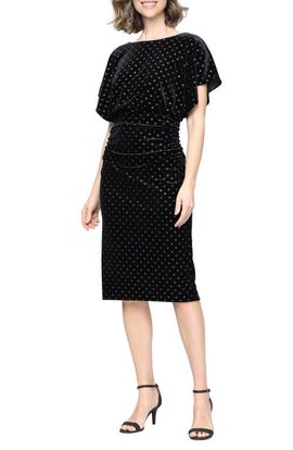 SL FASHIONS SL FASHIONS Hotfix Sequin Stretch Velvet Cocktail Dress