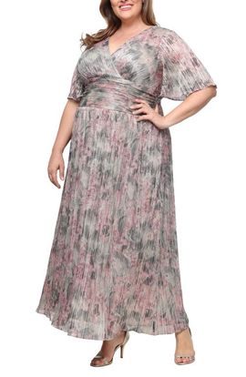 SL FASHIONS - Foil Print Dress in Steel at Nordstrom, Size 6