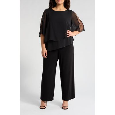 SL FASHIONS SL FASHIONS Sequin Detail Tiered Jumpsuit