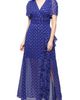 SL FASHIONS SL FASHIONS Short Sleeve Foil Dot Chiffon Gown - 1