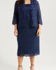 SL FASHIONS SL FASHIONS SLNY Floral Lace Sequin Cardigan & Dress Set - 1