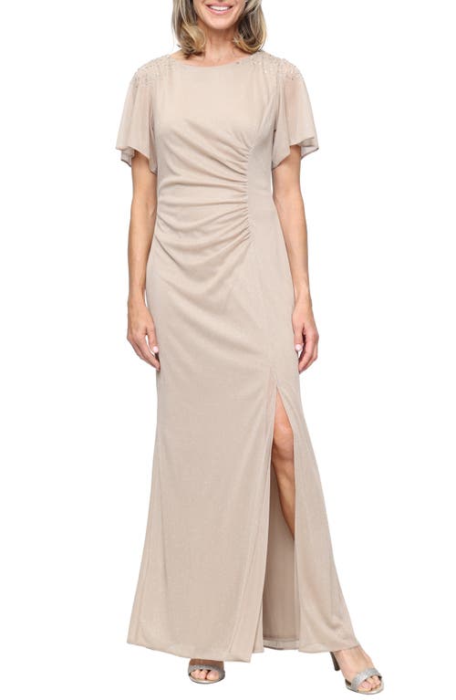 SL FASHIONS SL FASHIONS Sparkle Embellished Shoulder Gown