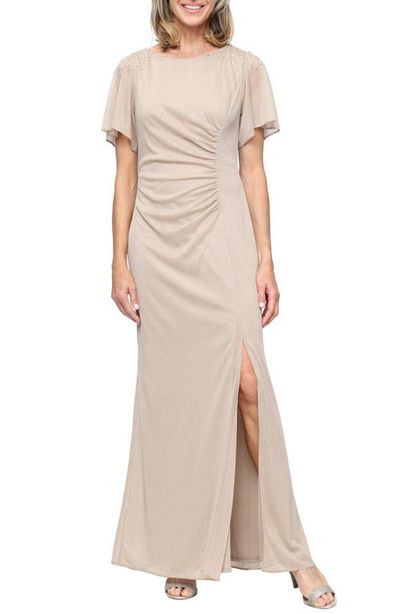 SL FASHIONS SL FASHIONS Sparkle Embellished Shoulder Gown
