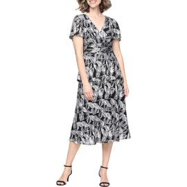 SL FASHIONS SL FASHIONS Tiered Tea Length Dress