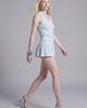 Slate Pink Slate Pink Button Embellished Halter Top and Ruffle Mini Skirt 2-Piece Set in Light Blue, Women's at Urban Outfitters - 5