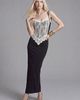 Slate Pink Slate Pink Lace Corset Maxi Dress in Black With White Lace, Women's at Urban Outfitters - 5
