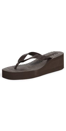 SLEEPERS SLEEPERS High Platform Flip Flops Brown