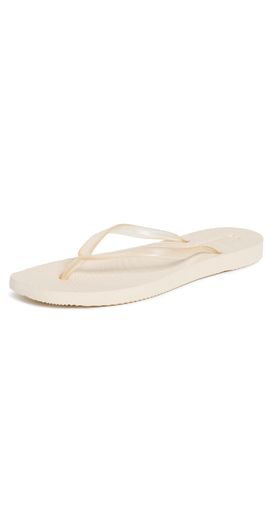 SLEEPERS SLEEPERS Tapered Transparent Flip Flops Eggnog