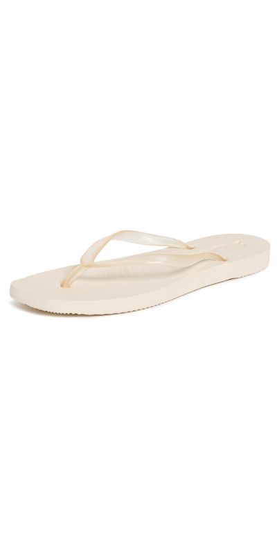 SLEEPERS SLEEPERS Tapered Transparent Flip Flops Eggnog