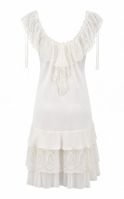 Sleeping with Jacques Sleeping with Jacques Annie Silk Satin Lace Mini Dress