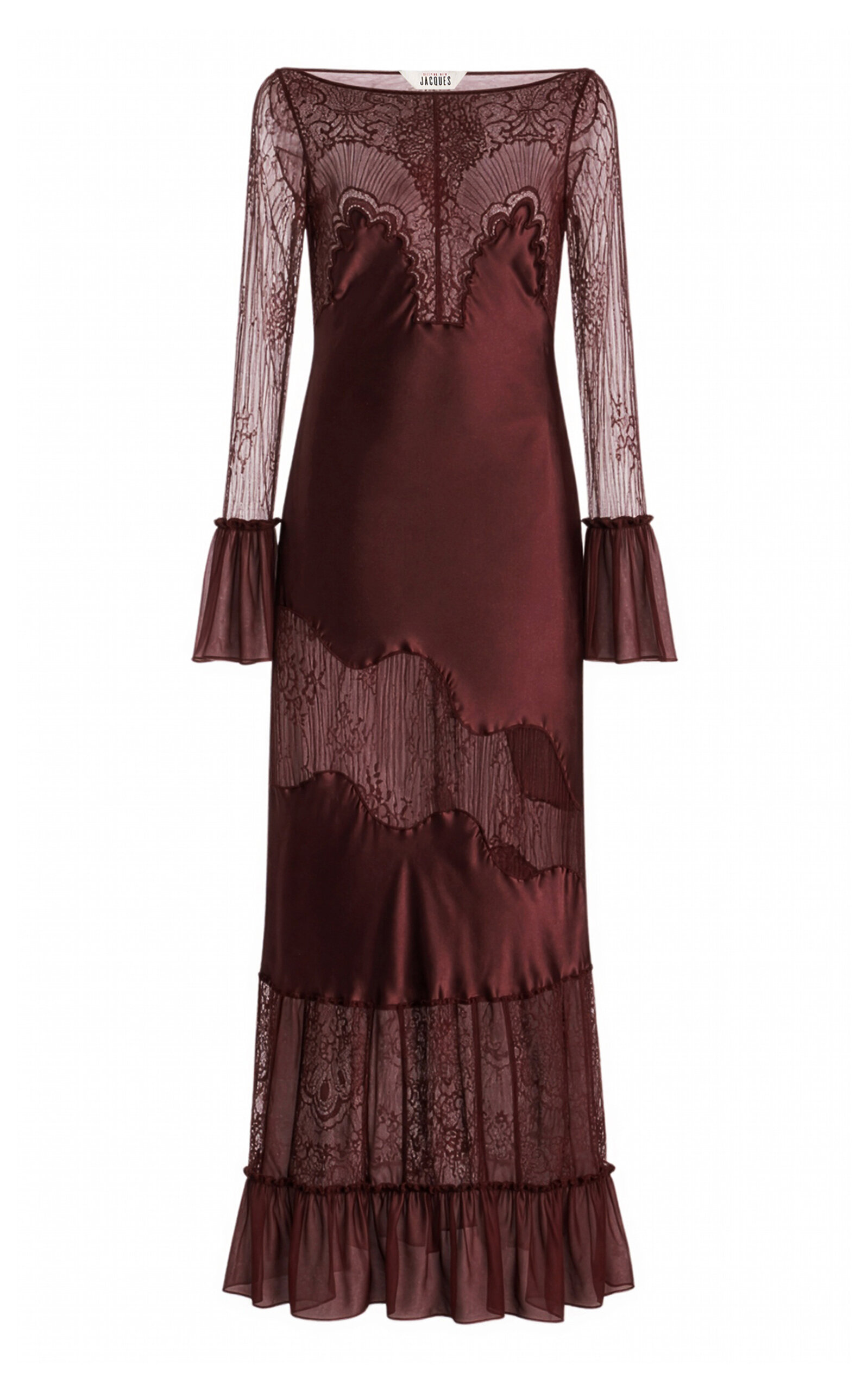 Sleeping with Jacques Sleeping with Jacques Erica Silk Satin Lace Maxi Dress