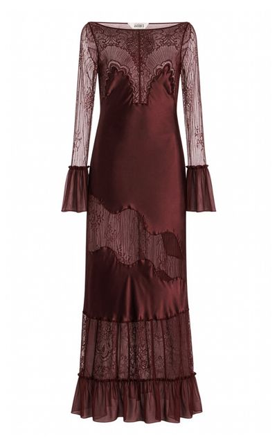 Sleeping with Jacques Sleeping with Jacques Erica Silk Satin Lace Maxi Dress
