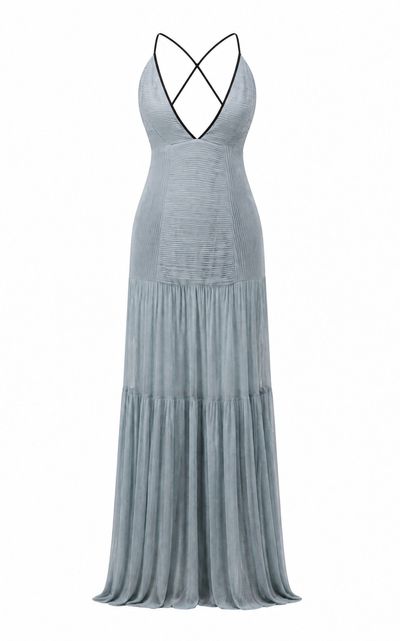 Sleeping with Jacques Sleeping with Jacques Gemma Pleated Silk Chiffon Maxi Dress