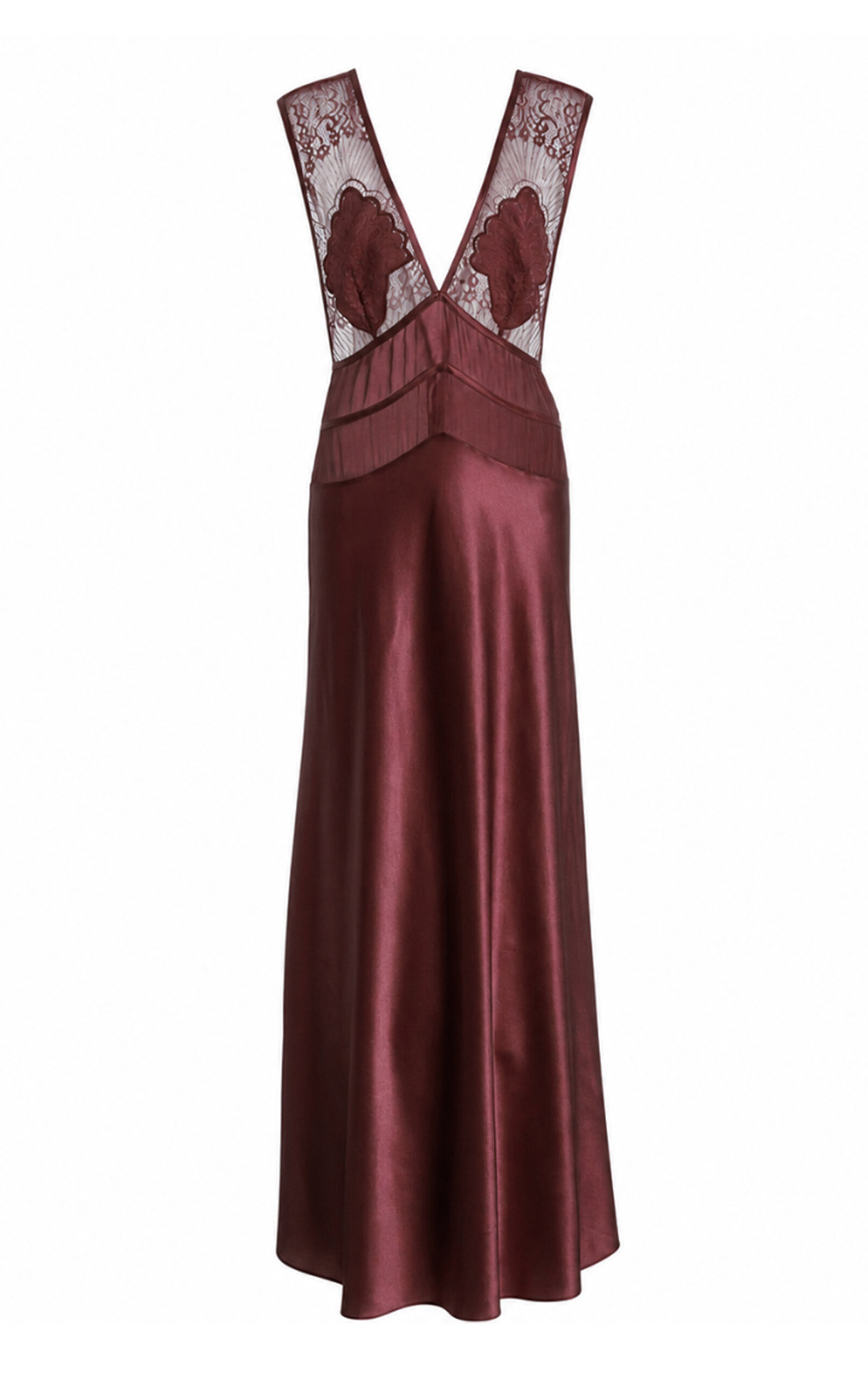 Sleeping with Jacques Sleeping with Jacques Pascal Silk Satin Lace Maxi Slip Dress
