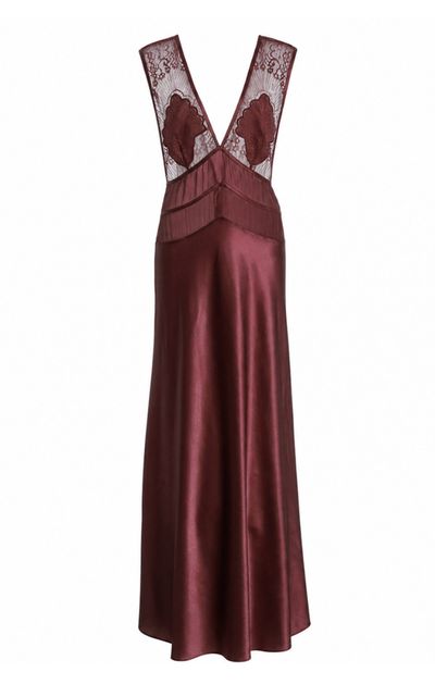Sleeping with Jacques Sleeping with Jacques Pascal Silk Satin Lace Maxi Slip Dress