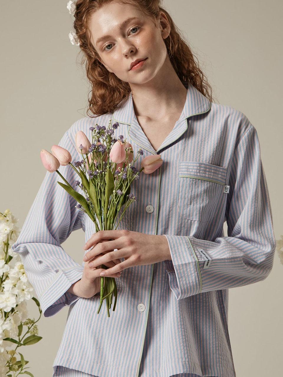 SLEEPYCAT Women's Stripe April Pajama Set (2C)