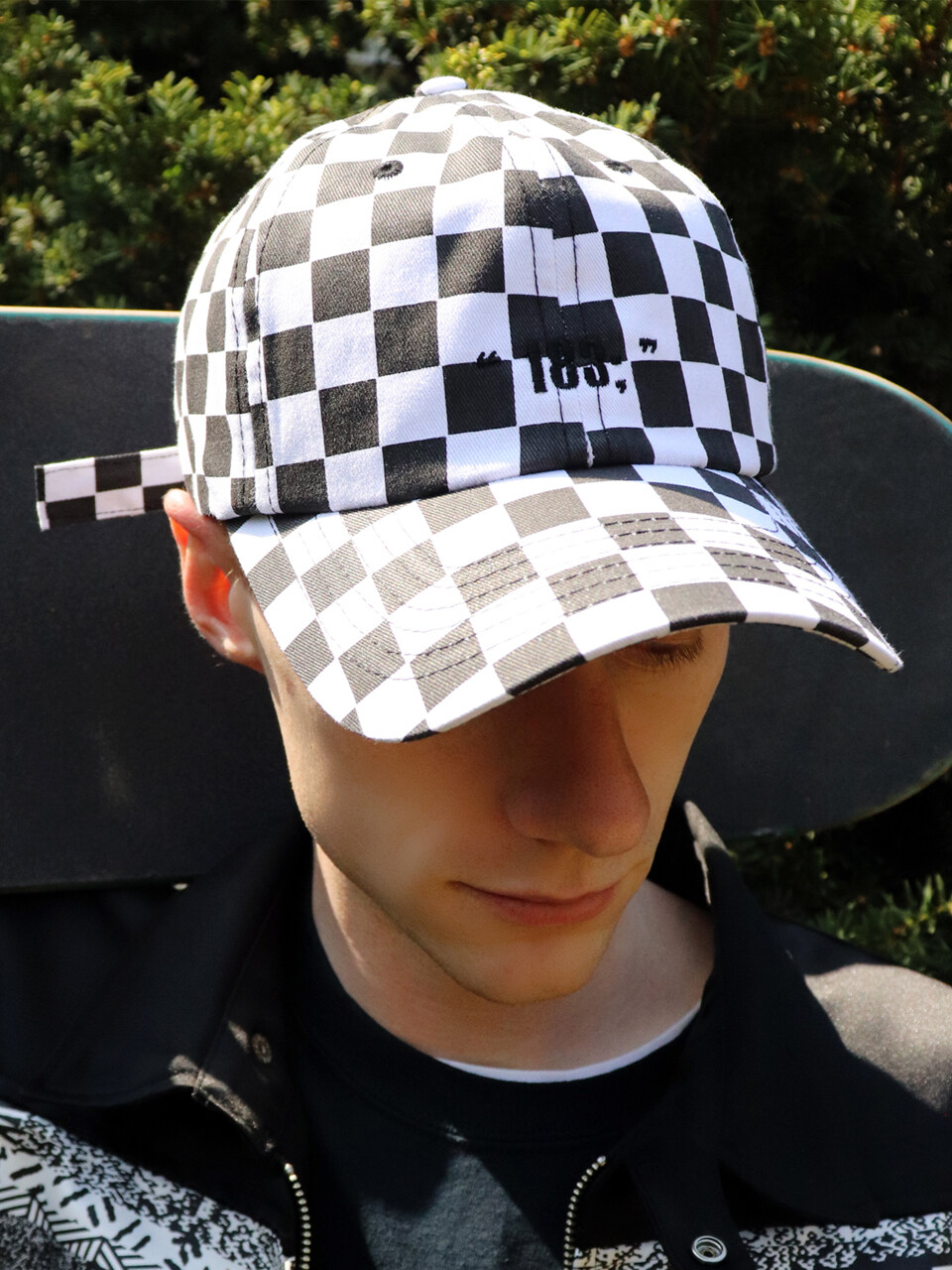 SLEEPYSLIP Check Black Ball Cap