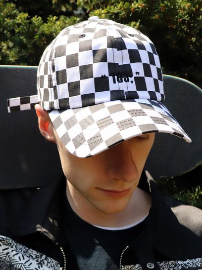 SLEEPYSLIP Check Black Ball Cap