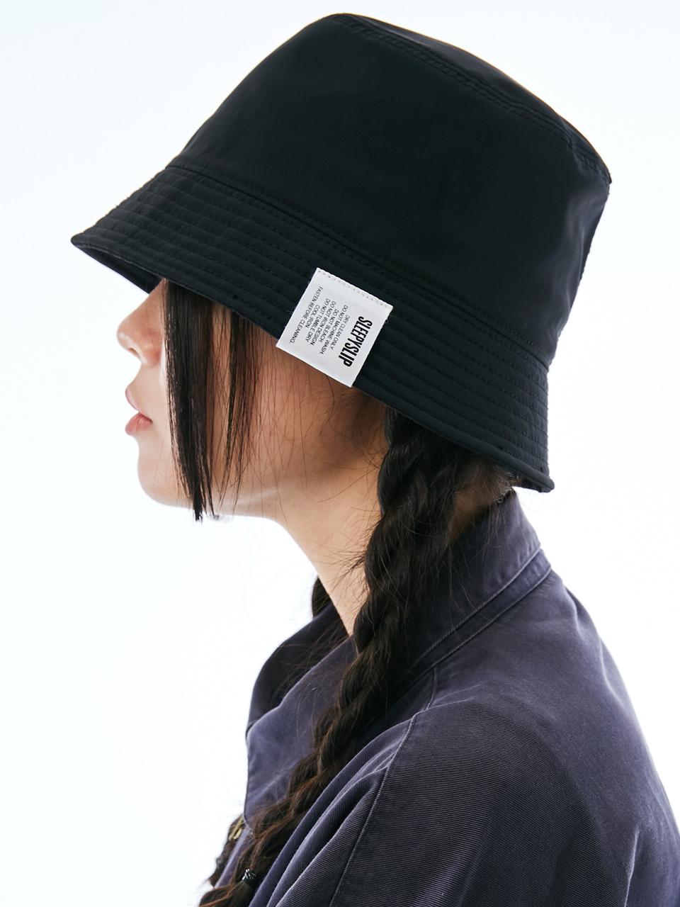 SLEEPYSLIP SATIN BLACK BUCKET HAT