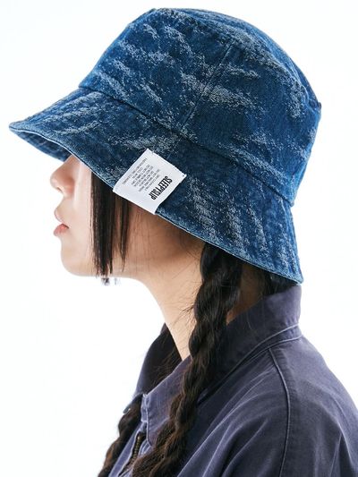 SLEEPYSLIP SCRATCH BLUE DENIM BUCKET HAT