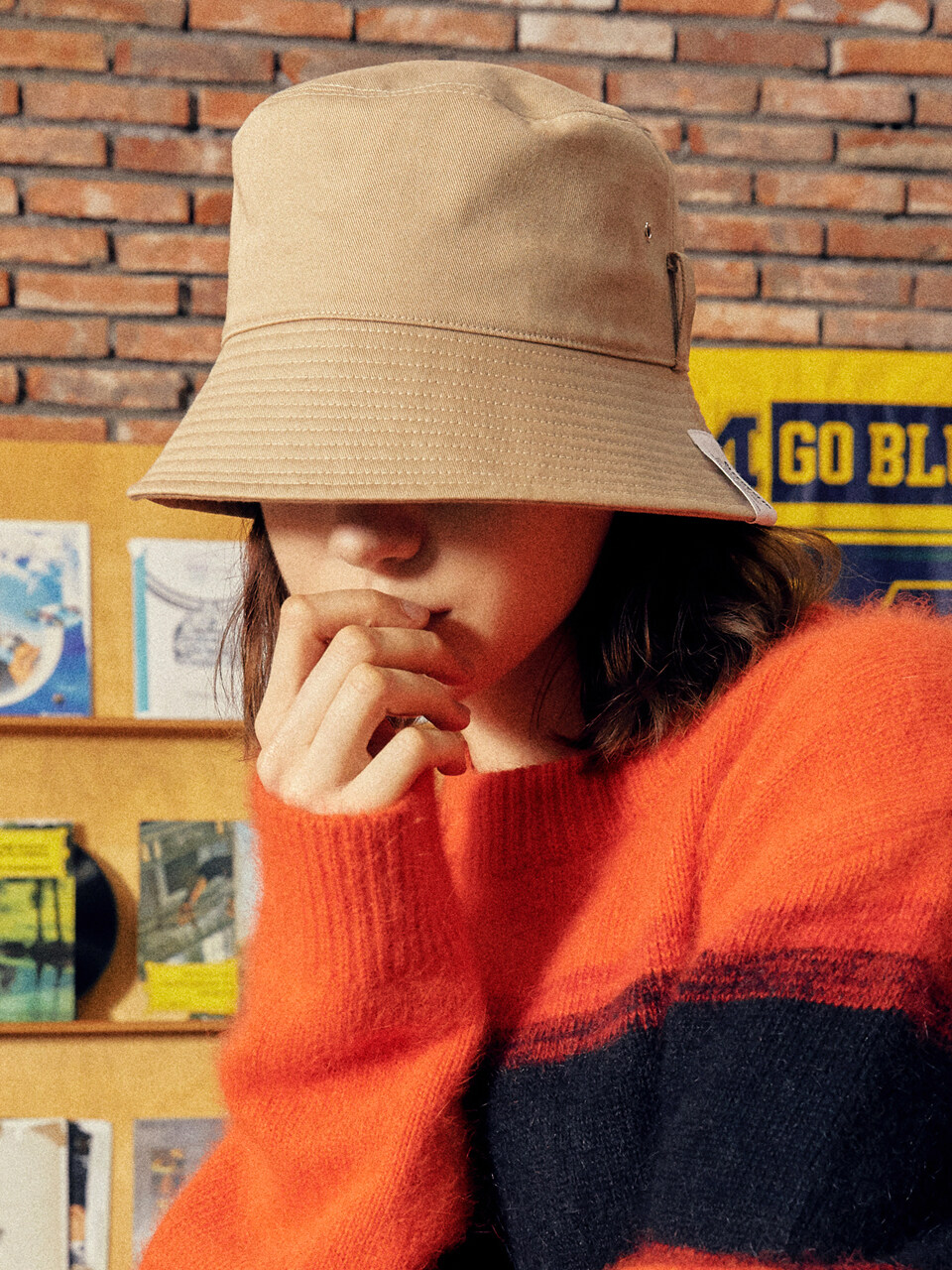 SLEEPYSLIP [Unisex] EL COTTON BEIGE BUCKET HAT