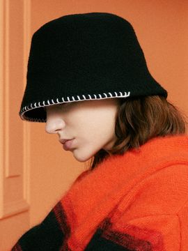 SLEEPYSLIP [Unisex] STITCH WOOL BUCKET HAT(2COLOR)
