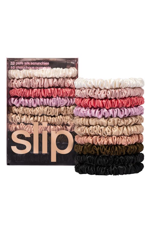 slip slip 10-Pack Assorted Skinny Silk Scrunchies $100 Value