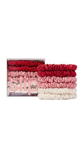 slip slip Pure Silk Skinny Scrunchies Set Of 6