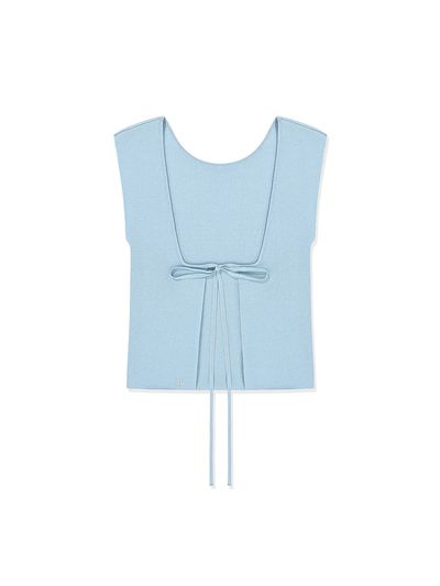 sllow garments Backless Ribbon Point Knit - Blue