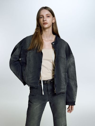 sllow garments Dyed Cotton Biker Jacket