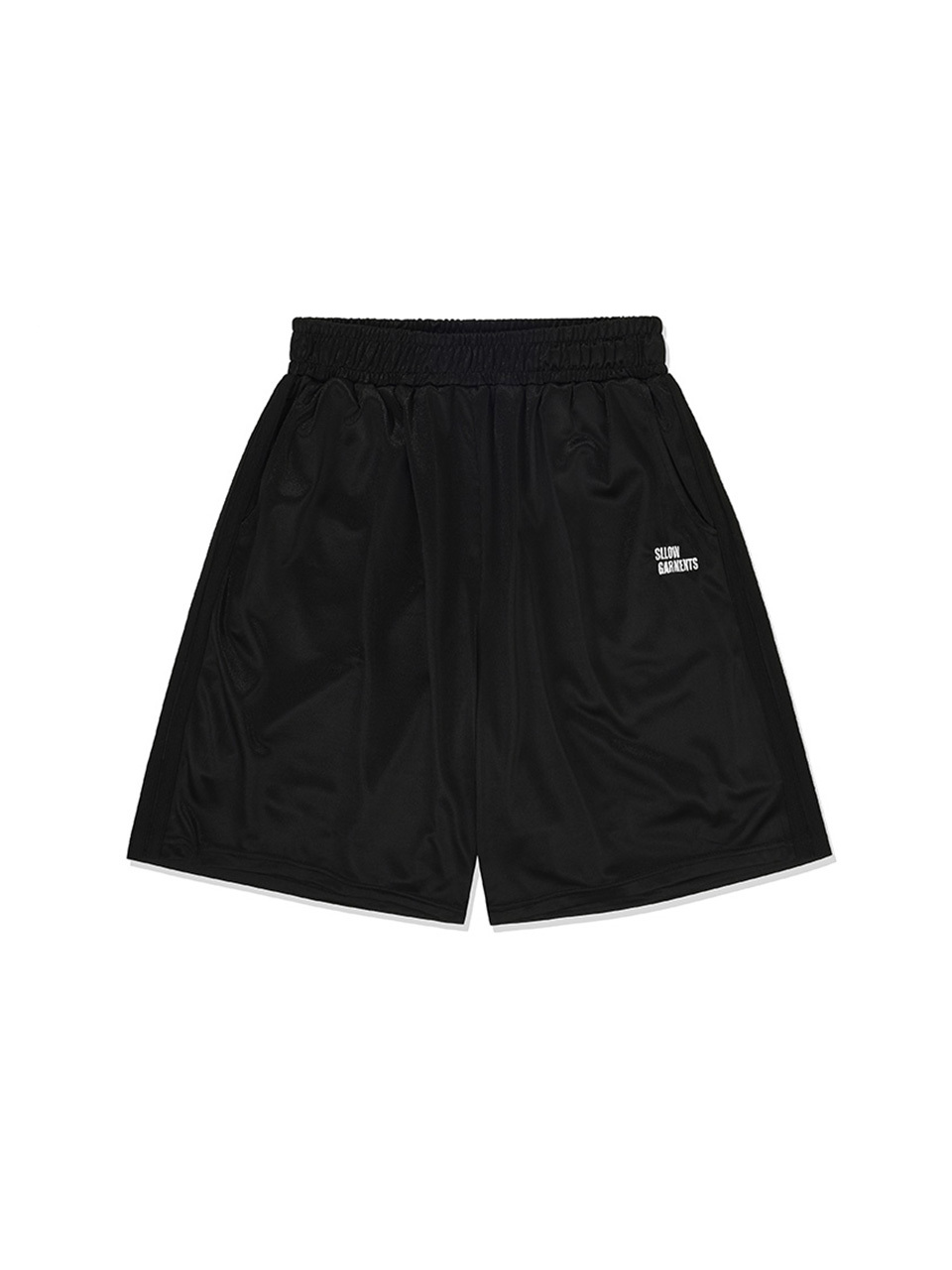 sllow garments Line Track Shorts - Black