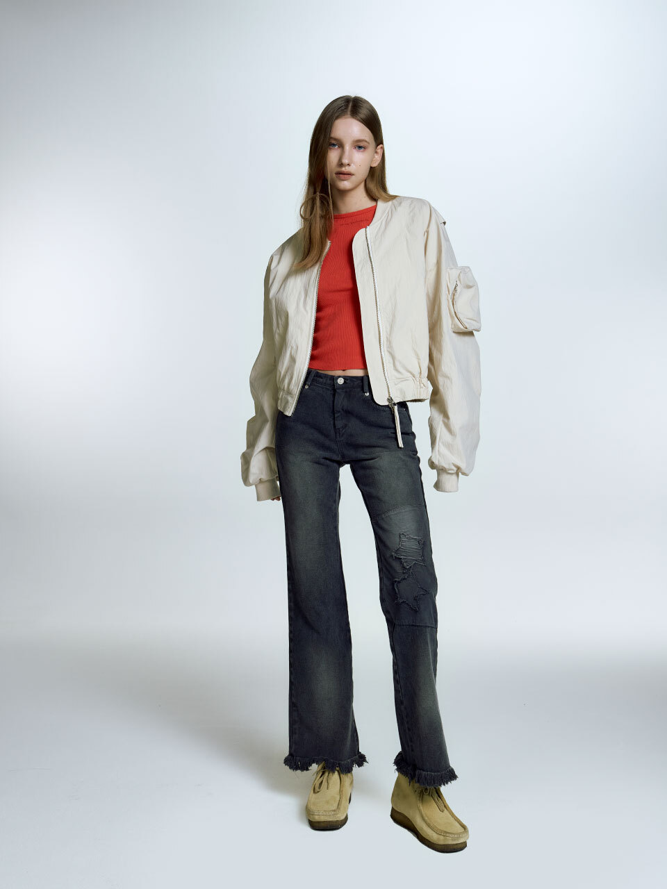 sllow garments Zipper Pocket Bomber Jacket