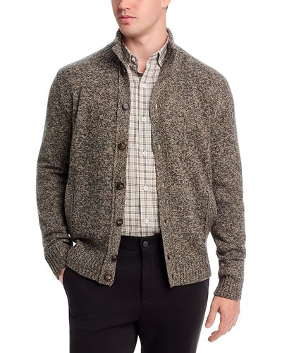 Slowear Slowear Marble Wool Stand Collar Button Sweater