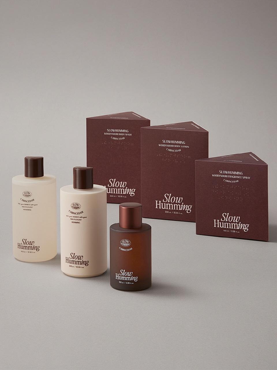 slowhumming Woodinary Body Wash + Lotion + Fragrance Carbin Cedar SET
