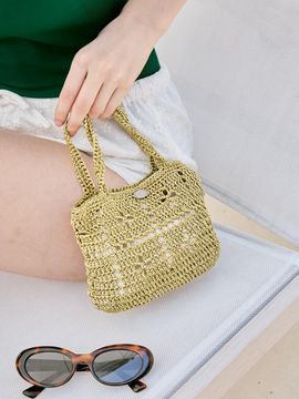 Slowslowly Lily Metallic Crochet Mini Tote Bag _ Gold