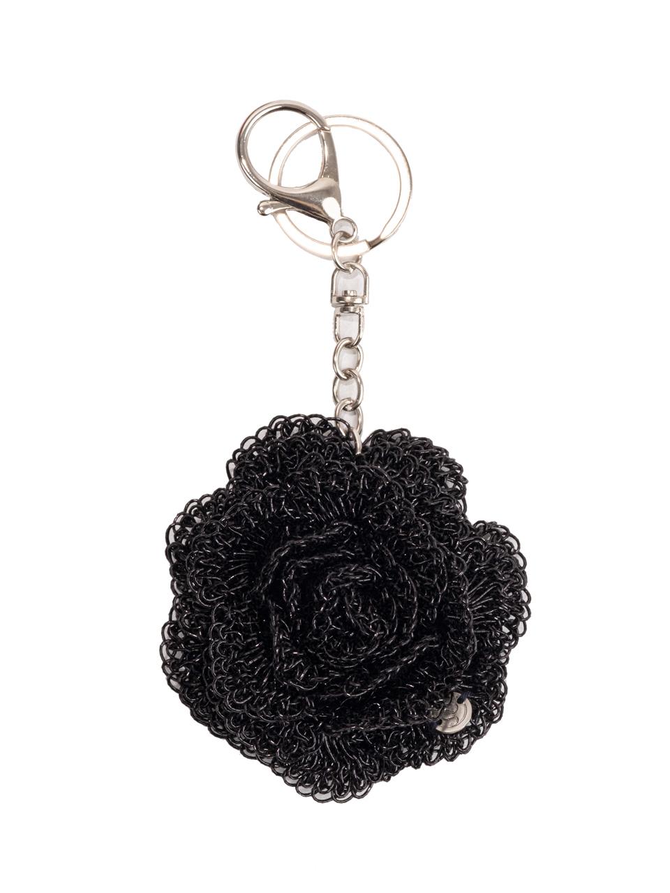 Slowslowly No.219 / Metallic Camellia Key Ring _ Black