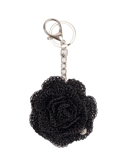 Slowslowly No.219 / Metallic Camellia Key Ring _ Black