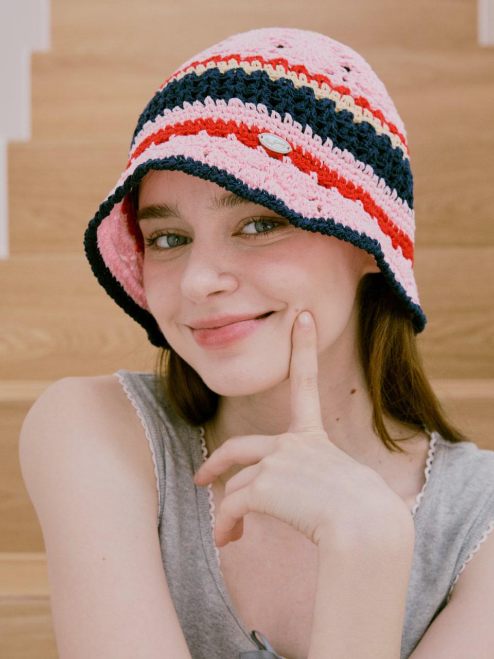 Slowslowly No.230 / Cotton Candy Punching Bucket Hat _ Pink