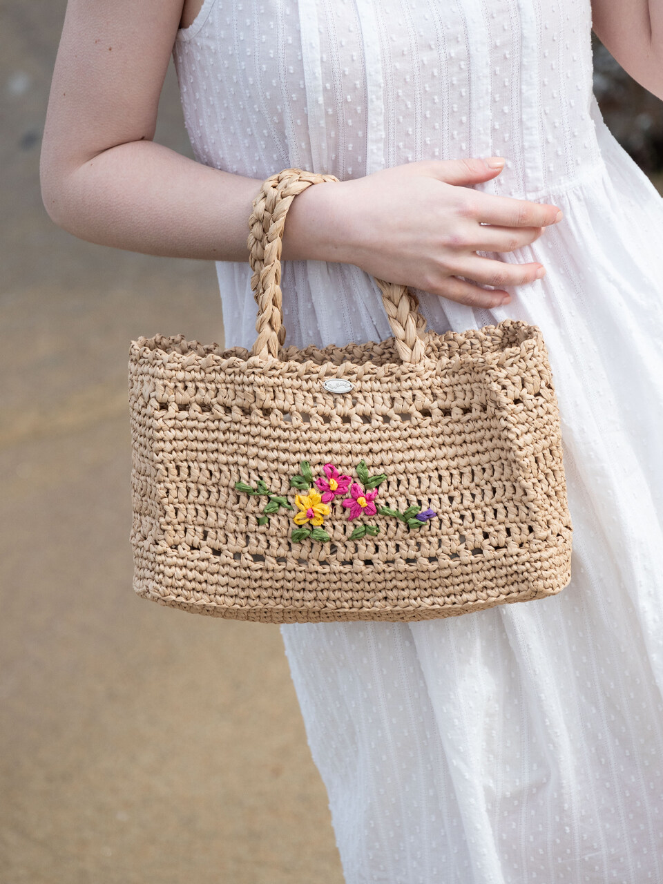 Slowslowly No 147 Daisy Raffia Big Tote Bag
