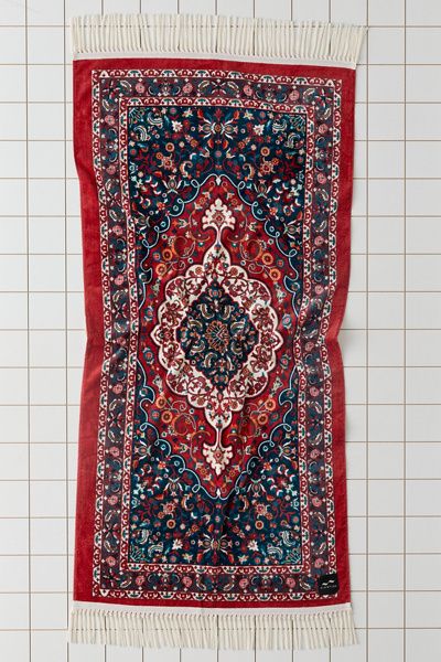 Slowtide Slowtide Haven Beach Towel in Maroon at Urban Outfitters