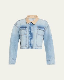 SLVRLAKE Conner Cropped Denim Work Jacket