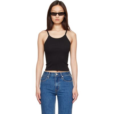 SLVRLAKE SLVRLAKE Black Fitted Rib Tank Top