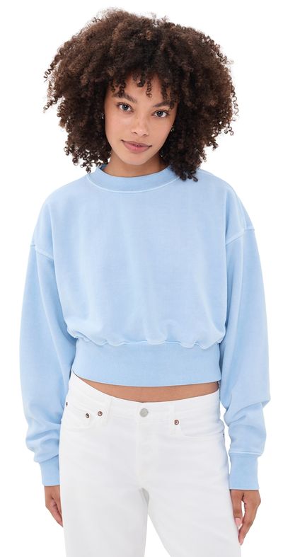 SLVRLAKE SLVRLAKE Crop Crew Sweatshirt Skyline Blue