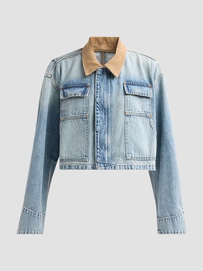 SLVRLAKE Women's Conner Denim Crop Worker Jacket