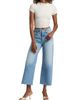 SLVRLAKE Women's Grace Wide-Leg Crop Jeans - 2