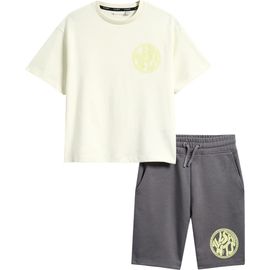 smALLSAINTS by ALLSAINTS smALLSAINTS by ALLSAINTS Kids' Distortion Graphic T-Shirt & Drawstring Shorts Set